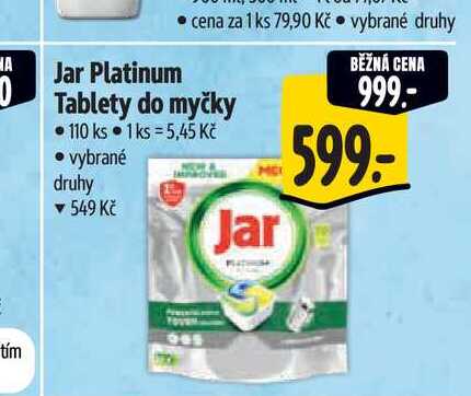   Jar Platinum Tablety do myčky 110 ks 