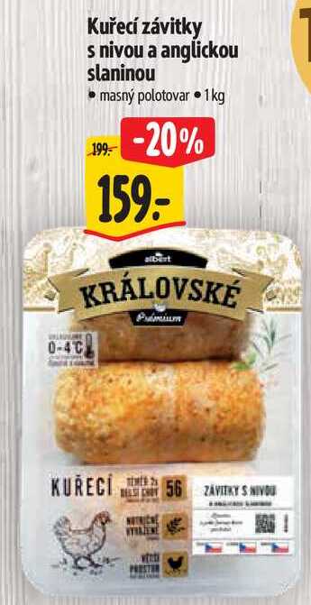 Kuřecí závitky s nivou a anglickou slaninou, 1 kg
