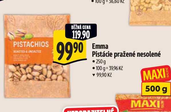  Emma Pistácie pražené nesolené 250g 