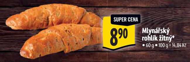 Mlynářský rohlík žitný, 60 g