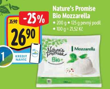 Nature's Promise Bio Mozzarella, 200 g