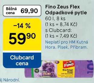 Fino Zeus Flex Odpadkové pytle, 60 l, 8 ks