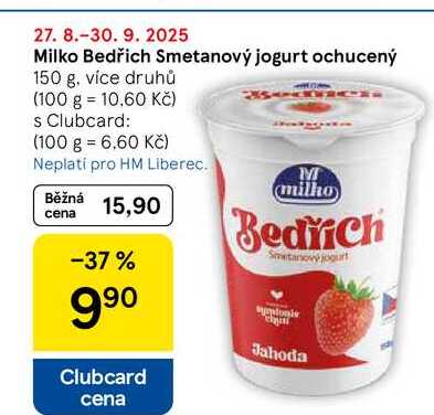 Milko Bedřich Smetanový jogurt ochucený, 150 g 