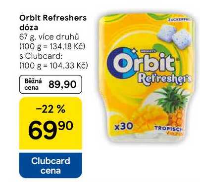 Orbit Refreshers dóza, 67 g, více druhů 