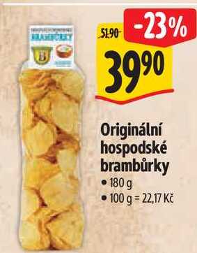 Originální hospodské brambůrky, 180 g