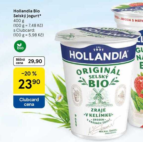 Hollandia Bio Selský jogurt, 400 g  