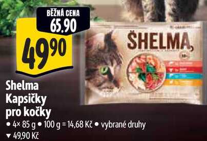 Shelma Kapsičky pro kočky, 4x 85 g