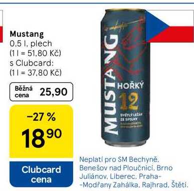 Mustang, 0.5 l, plech  