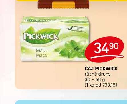 ČAJ PICKWICK různé druhy 30-46 g