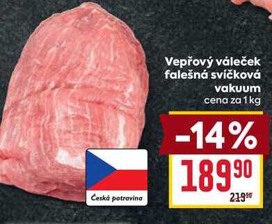 Vepřový váleček falešná svíčková vakuum cena za 1 kg  