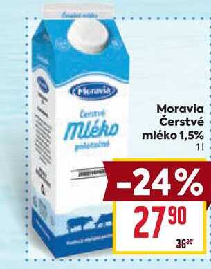 Moravia Čerstvé mléko 1,5% 1l