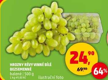 HROZNY RÉVY VINNÉ BÍLÉ BEZSEMENNÉ balené, 500 g 