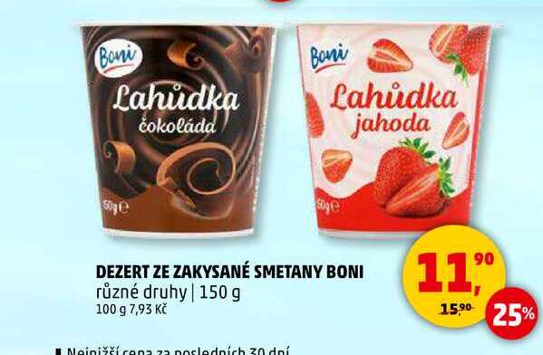 DEZERT ZE ZAKYSANÉ SMETANY BONI různé druhy, 150 g 