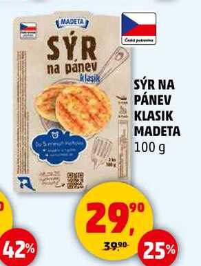 SÝR NA PÁNEV KLASIK MADETA, 100 g  