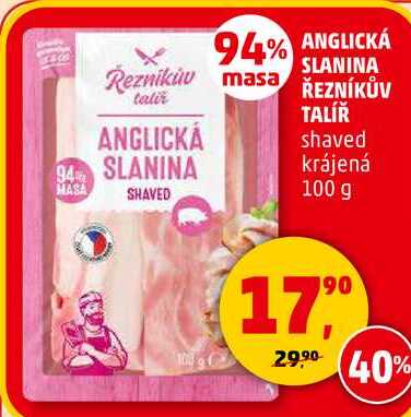 ANGLICKÁ SLANINA ŘEZNÍKŮV TALÍŘ, 100 g