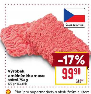 Výrobek z mělněného masa balení, 750 g  