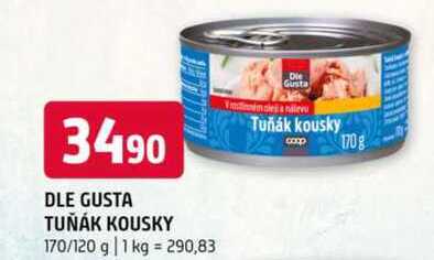 DLE GUSTA TUŇÁK KOUSKY 170/120 g