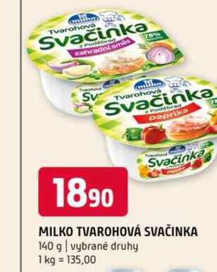 MILKO TVAROHOVÁ SVAČINKA 140 g