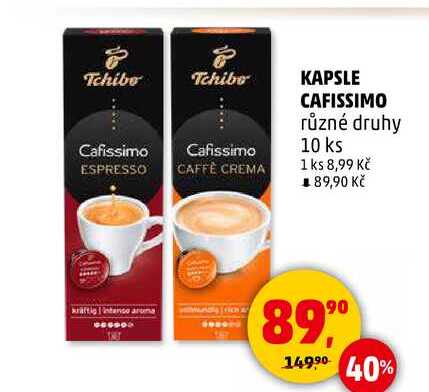 KAPSLE CAFISSIMO různé druhy, 10 ks  