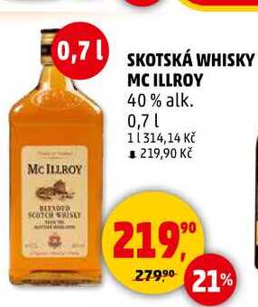SKOTSKA WHISKY MC ILLROY 40% alk., 0,7 l