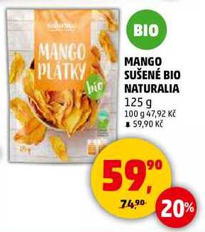 MANGO SUŠENÉ BIO NATURALIA, 125 g 