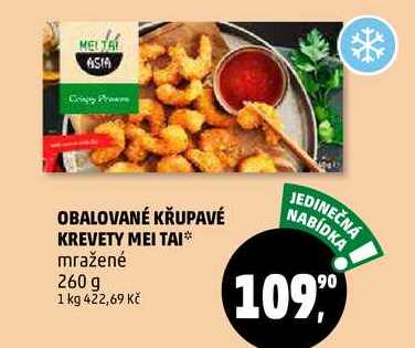 OBALOVANÉ KŘUPAVÉ KREVETY MEI TAI mražené, 260 g  