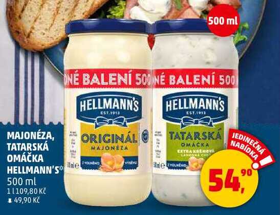 TATARSKÁ OMÁČKA HELLMANN'S, 500 ml  