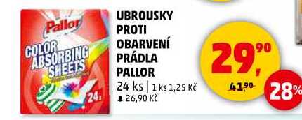 UBROUSKY PROTI OBARVENÍ PRÁDLA PALLOR, 24 ks 