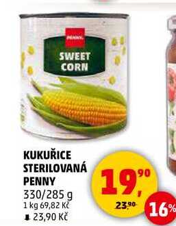 KUKUŘICE STERILOVANÁ PENNY, 330/285 g 