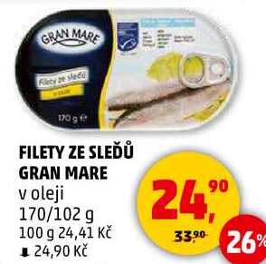 FILETY ZE SLEĎŮ GRAN MARE v oleji, 170/102 g 