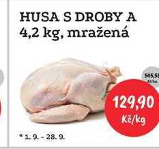 HUSA S DROBY A 4,2 kg, mražená cena za 1kg
