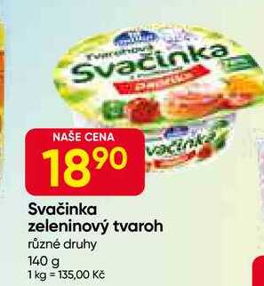 Milko Svačinka 140g, vybrané druhy 