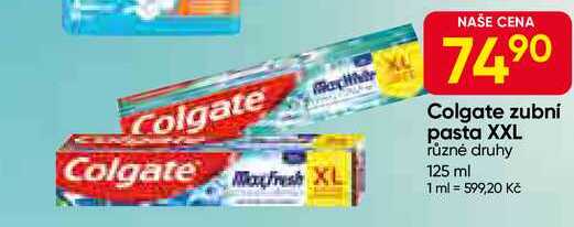 Colgate zubní pasta XXL různé druhy 125 ml 