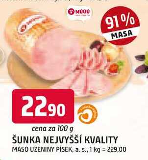 ŠUNKA NEJVYŠŠÍ KVALITY 100g