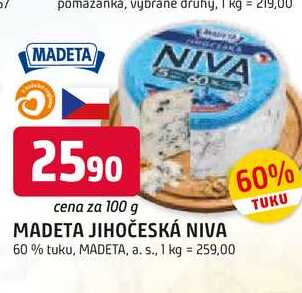 JIHOČESKÁ NIVA 60% tuku, 100g