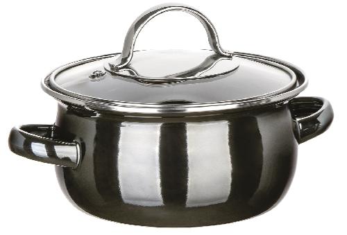 Hrnec s poklicí Metallic Black, 1 KS