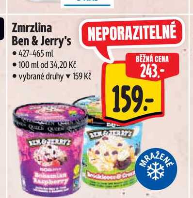 Zmrzlina Ben & Jerry's  427-465 ml 