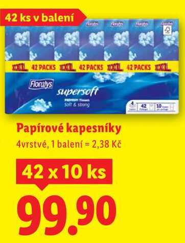 Papírové kapesníky, 42x 10 ks  