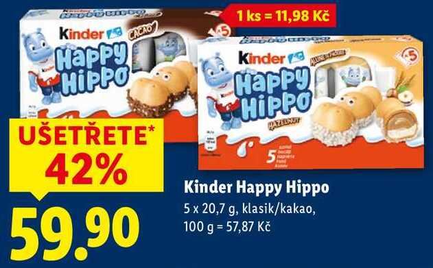 Kinder Happy Hippo, 5x 20,7 g