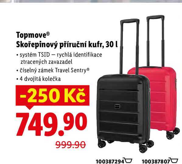 TopmoveⓇ Skořepinový příruční kufr, 30 l
