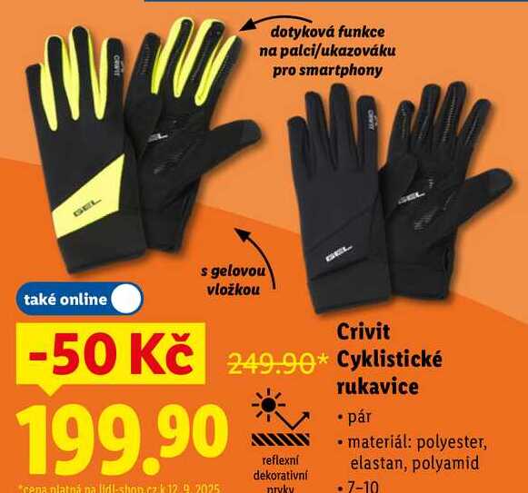 Crivit Cyklistické rukavice 