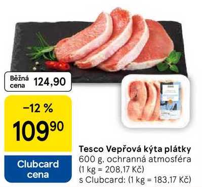 Tesco Vepřová kýta plátky, 600 g 