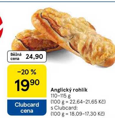Anglický rohlík, 110-115 g