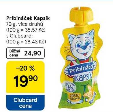 Pribináček Kapsík, 70 g, více druhů 