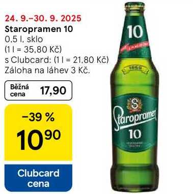 Staropramen 10, 0,5 l. sklo 