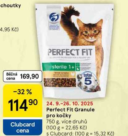 Perfect Fit Granule pro kočky, 750 g