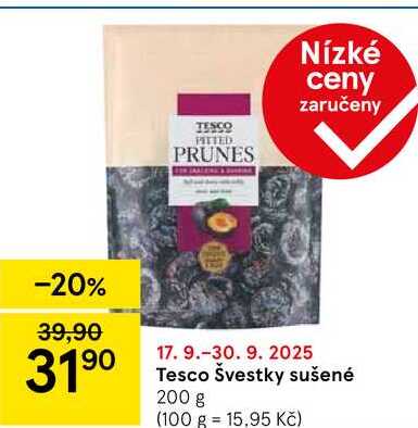 Tesco Švestky sušené, 200 g 