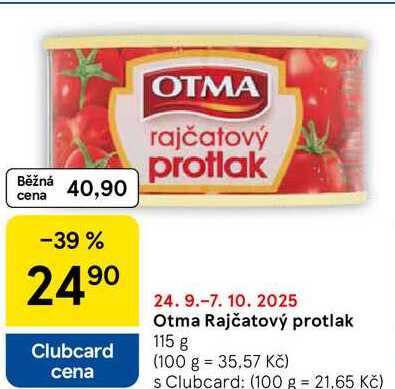 Otma Rajčatový protlak, 115 g