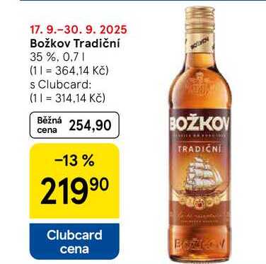 Božkov Tradiční 35%, 0.7 l