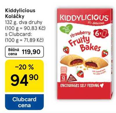 Kiddylicious Koláčky, 132 g, dva druhy  
